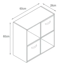 Meuble 4 cubes blanc
