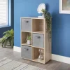 Meuble 6 cubes blanc 3 panieres