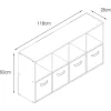 Meuble 8 cubes/4 paniers blanc