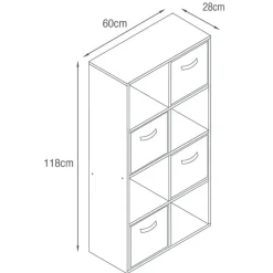 Meuble 8 cubes/4 paniers blanc
