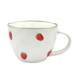 Mug blanc et motif fraise 380ml