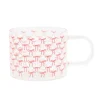 Mug en verre motif noeuds rose