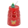 Mug paille et couvercle xmas