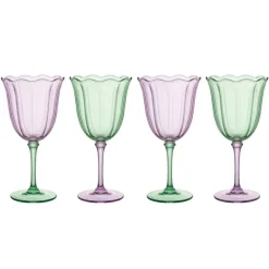 Pack de 4 verres a vin fleur