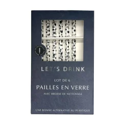 Paille en verre x6 + nettoyeur