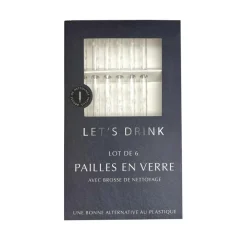 Paille en verre x6 + nettoyeur