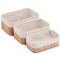 Panieres de rangement bambou x3