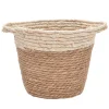 Panier tresse nature/creme h22cm