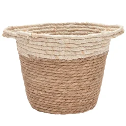Panier tresse nature/creme h22cm