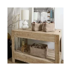 Panier velours cotele x3 taupe