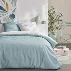 Parure bicolore 240x220 bleue