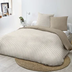 Parure vichy 240x220 taupe