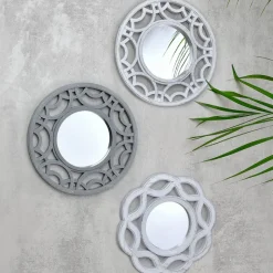 Petit miroir blanc/gris