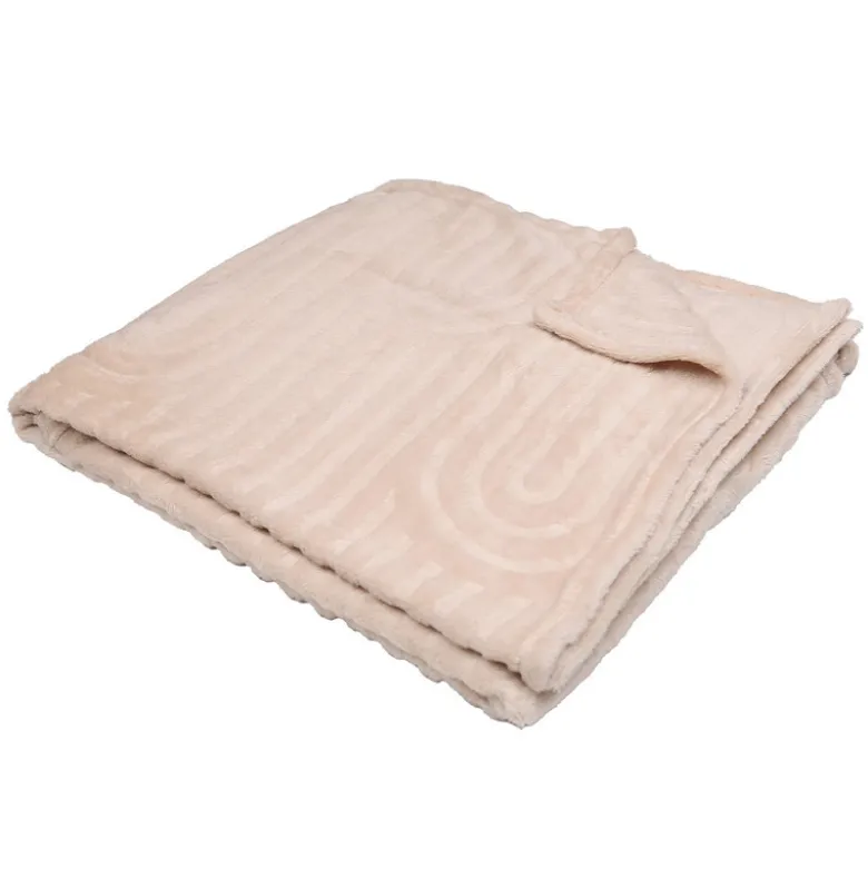 Plaid flanelle arche creme 130x1