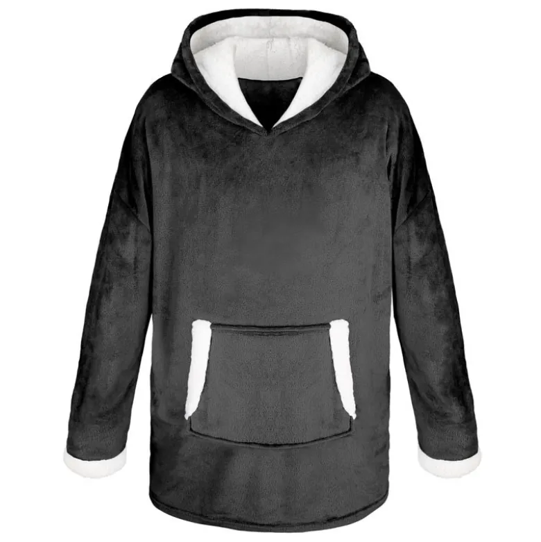 Plaid hoodie noir simply cosy
