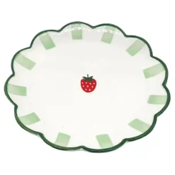 Plat de service vert et fraise