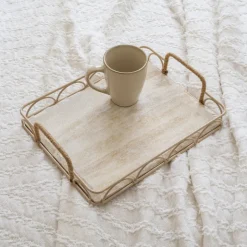 Plateau effet marbre bord feston
