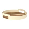 Plateau rond metal creme acacia