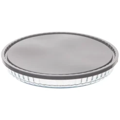 Plat tarte verre + couv d27cm