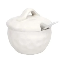 Pot a epices creme avec cuillere