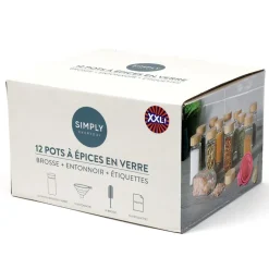 Pot a epices verre x12 + entonno