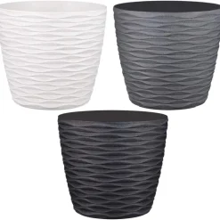 Pot de fleurs en plastique rond
