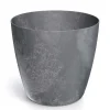 Pot effet beton gris fonce o24cm