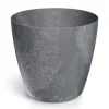 Pot effet beton gris fonce o18cm