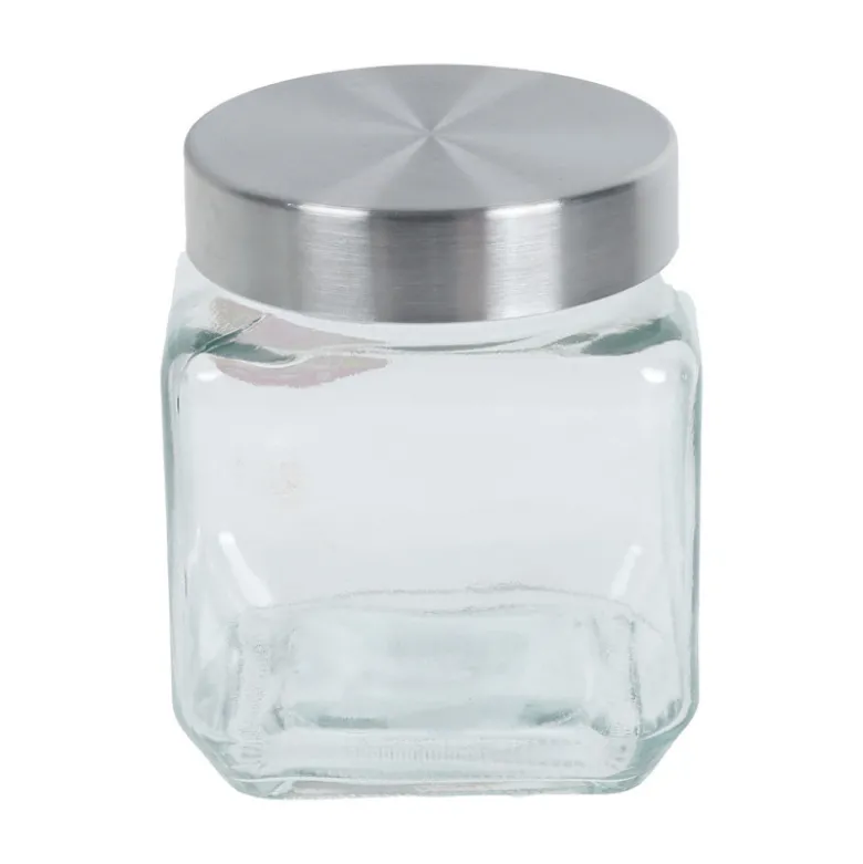 Pot en verre couvercle inox
