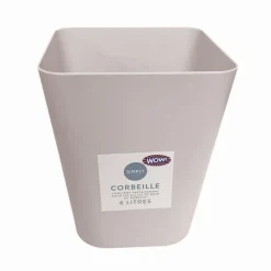Poubelle plastique 6l beige