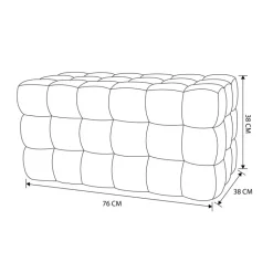 Pouf long cubes vert