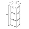 Rangement 3 tiroirs tissu gris