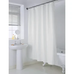 Rideau de douche polyester blanc