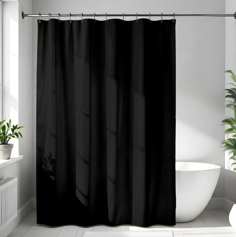Rideau de douche unicolor noir