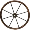 Roue de charrette en bois brule