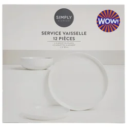 Service 12 pcs blanc