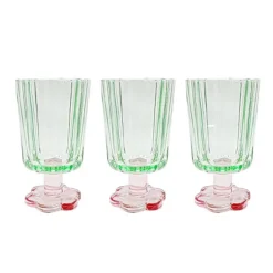 Set de 3 verres sur pied colores