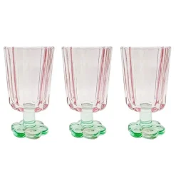 Set de 3 verres sur pied colores
