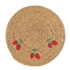 2 sets de table en jute/broderie