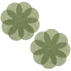 2 sets de table fleur vert