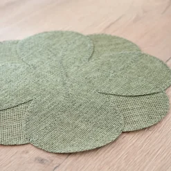 2 sets de table fleur vert
