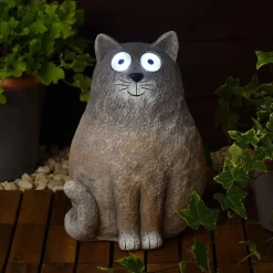 Statue chat effet pierre
