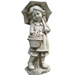 Statue fille/garcon parapluie