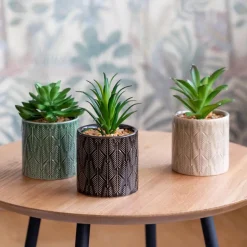 Succulente artificielle en pot