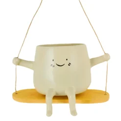 Suspension pot visage beige o11c