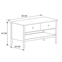 Table basse 2 tiroirs