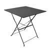 Table carree metal 70cm gris mat