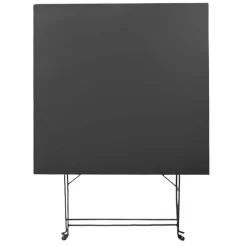 Table carree metal 70cm gris mat