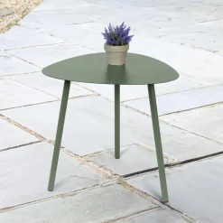 Table d'appoint forme galet vert