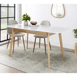 Table extensible 120/160cm blanc